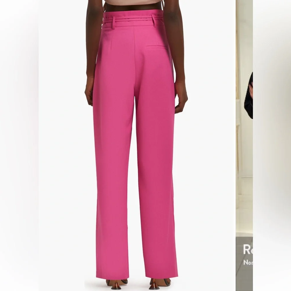 River Island Pink High Waist Wide Leg Pleated Pants - Picture 2 of 12